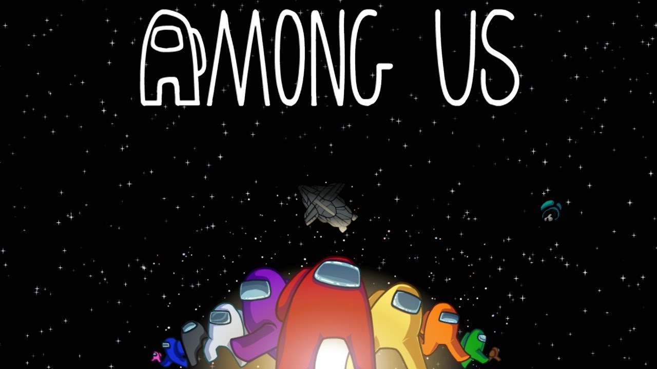 Among us на зеленом фоне